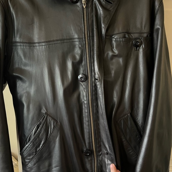 Men's Black Leather Jacket - Picture 7 of 10